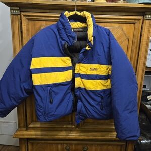 Nautica Vintage Mens Medium Reversible Duck Down Puffer Coat